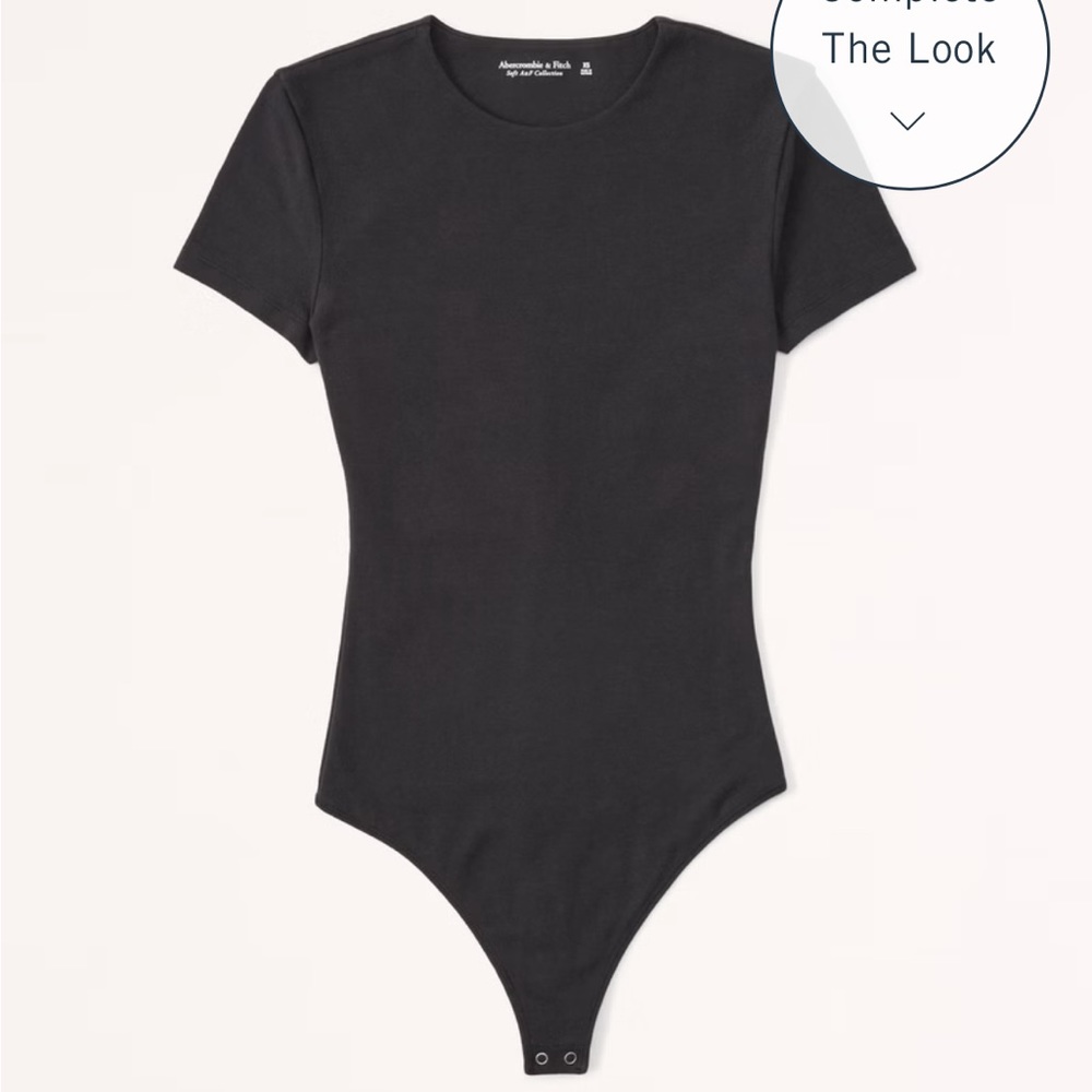 Abercrombie Short-Sleeve Cotton-Blend Seamless Fabric Crew Bodysuit